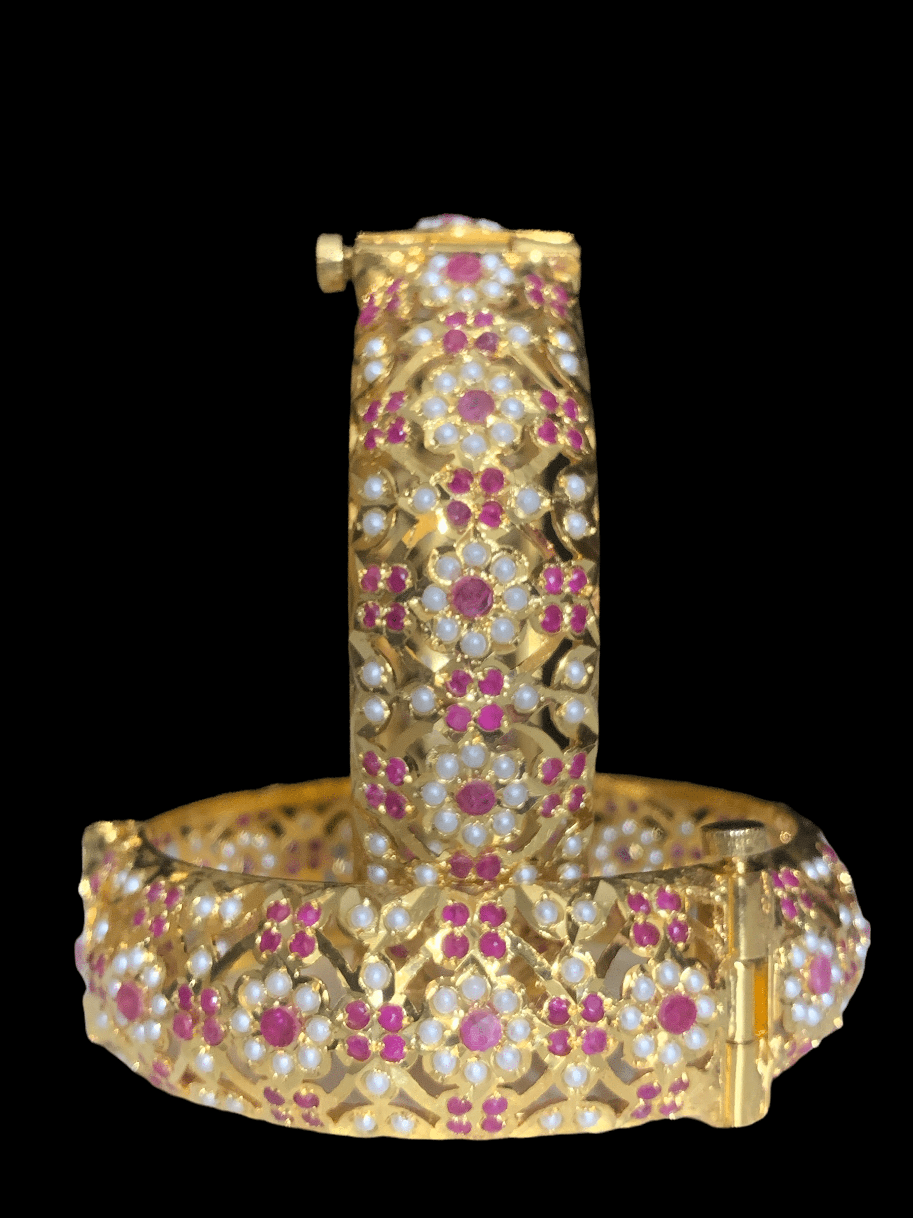 B8 Shibra bangles in ruby  one pair   ( READY TO SHIP  )