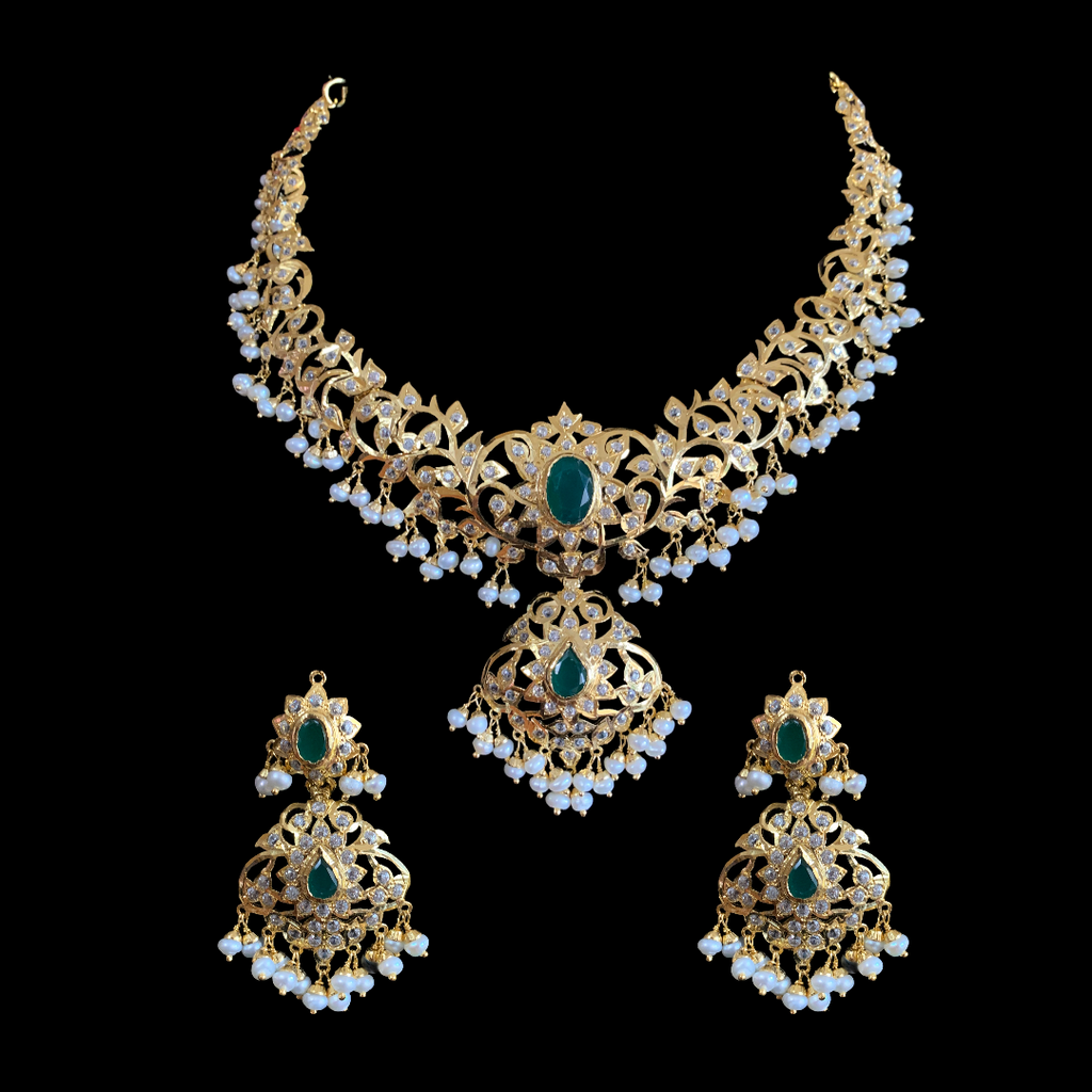 AFSANA  gold plated silver necklace set ( SHIPS IN 5 WEEKS )