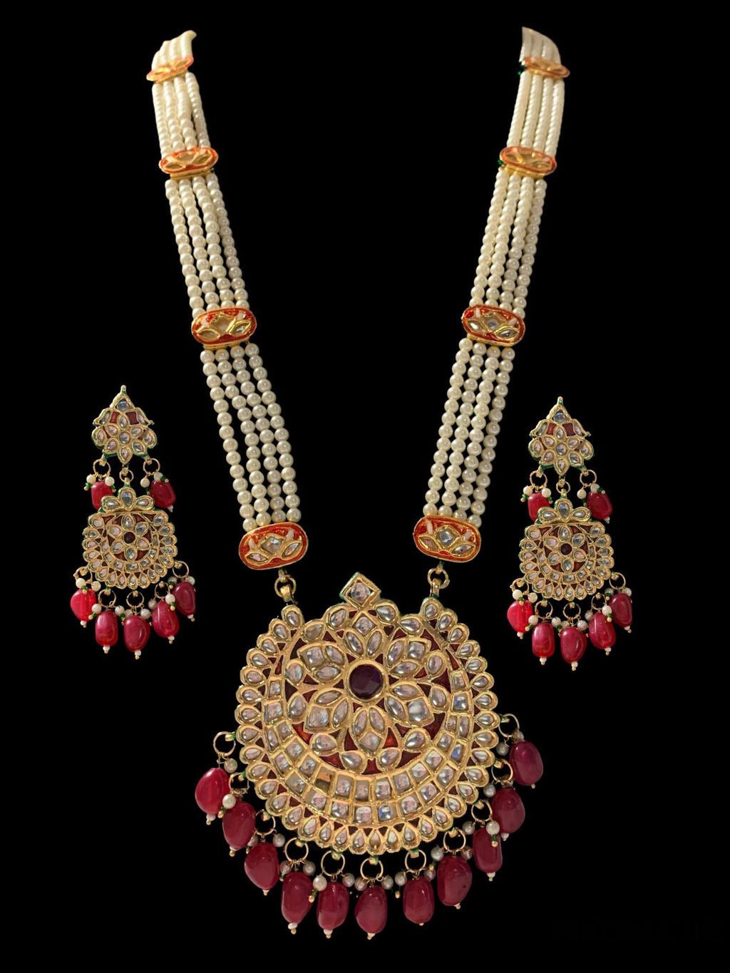 Barira kundan meenakari Rani haar ( READY TO SHIP )