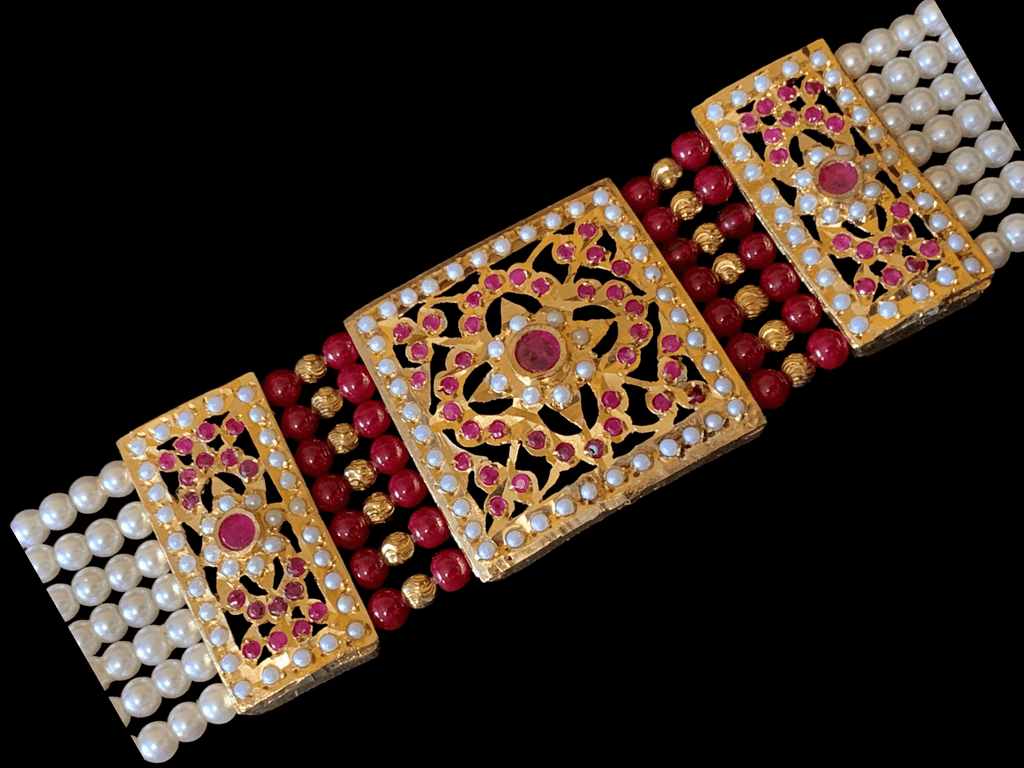 B63 Saira jadau bracelet in ruby   ( SHIPS IN 4 WEEKS )