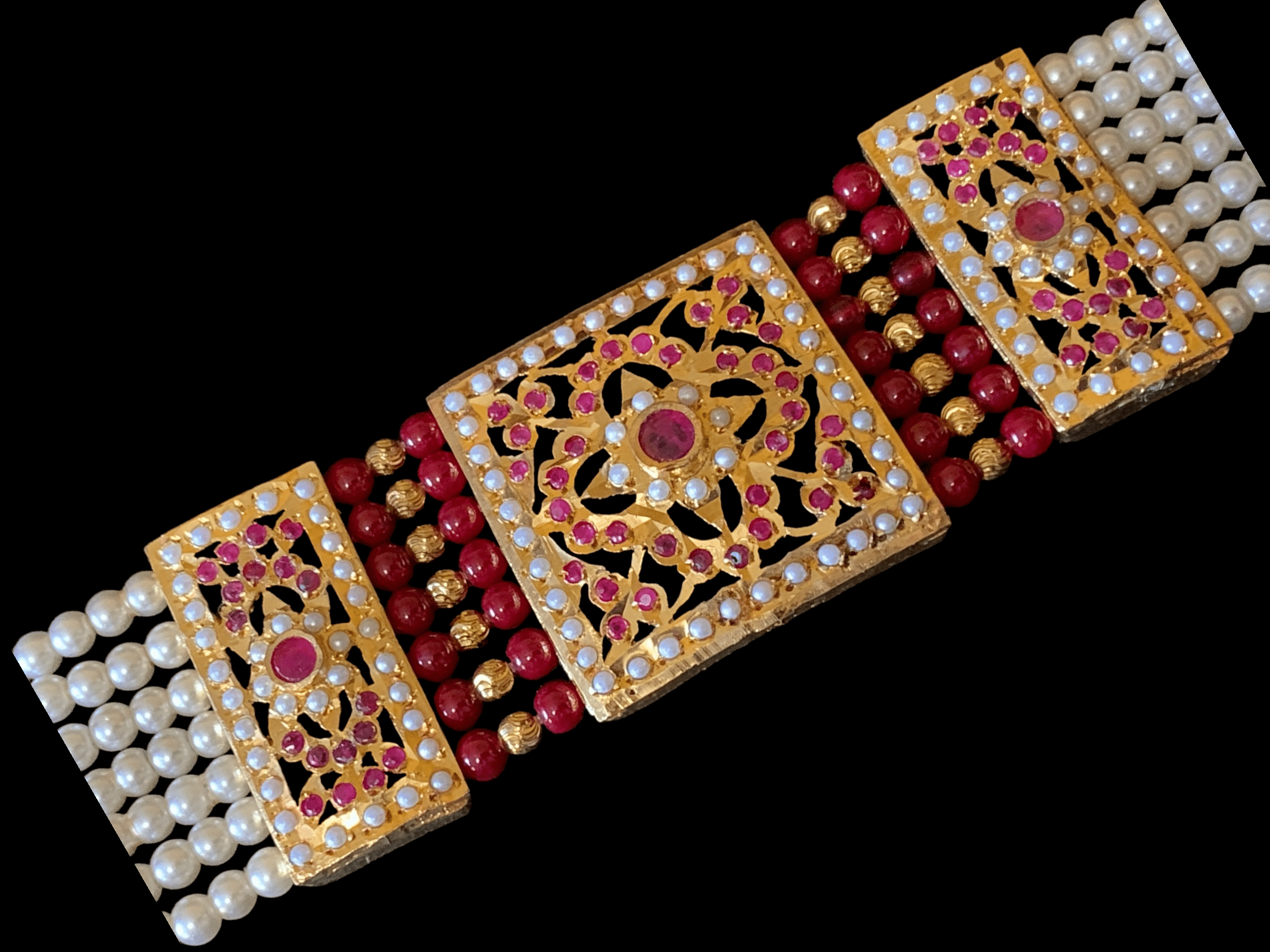 B63 Saira jadau bracelet in ruby   ( SHIPS IN 4 WEEKS )