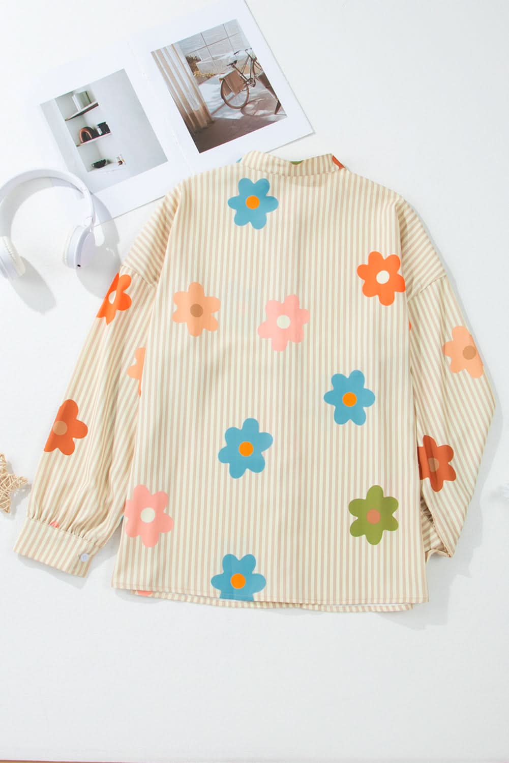 Apricot Floral Button-up Shirt by Love Salve