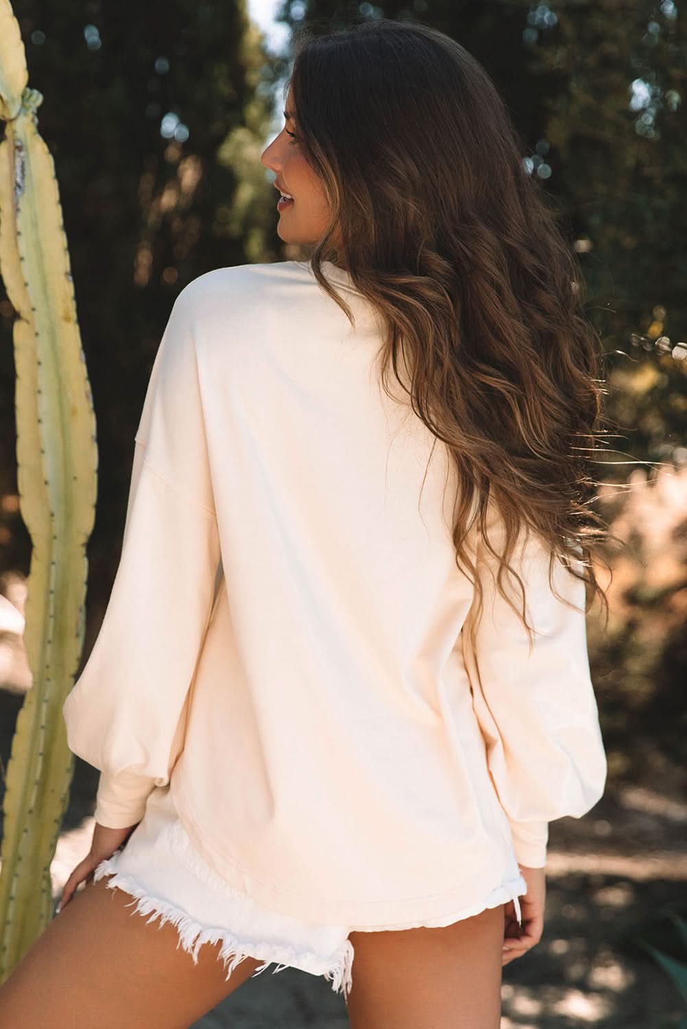 Apricot Oversized Long Sleeve Top by Love Salve