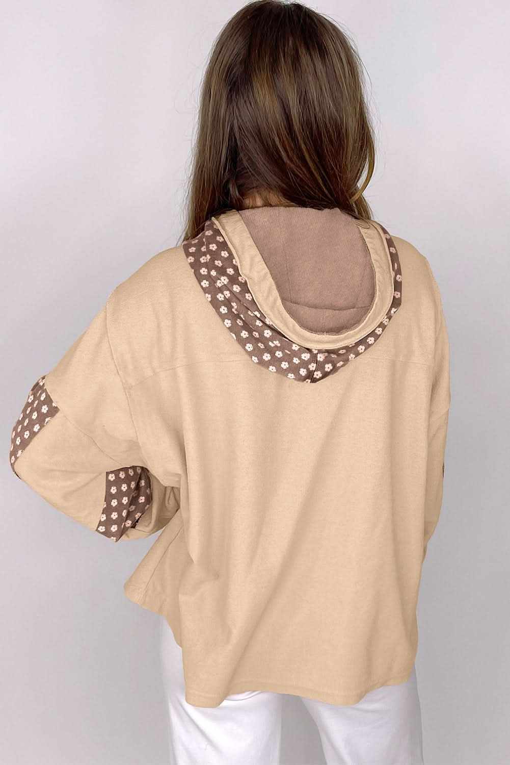 Apricot Floral Star Patch Hoodie by Love Salve