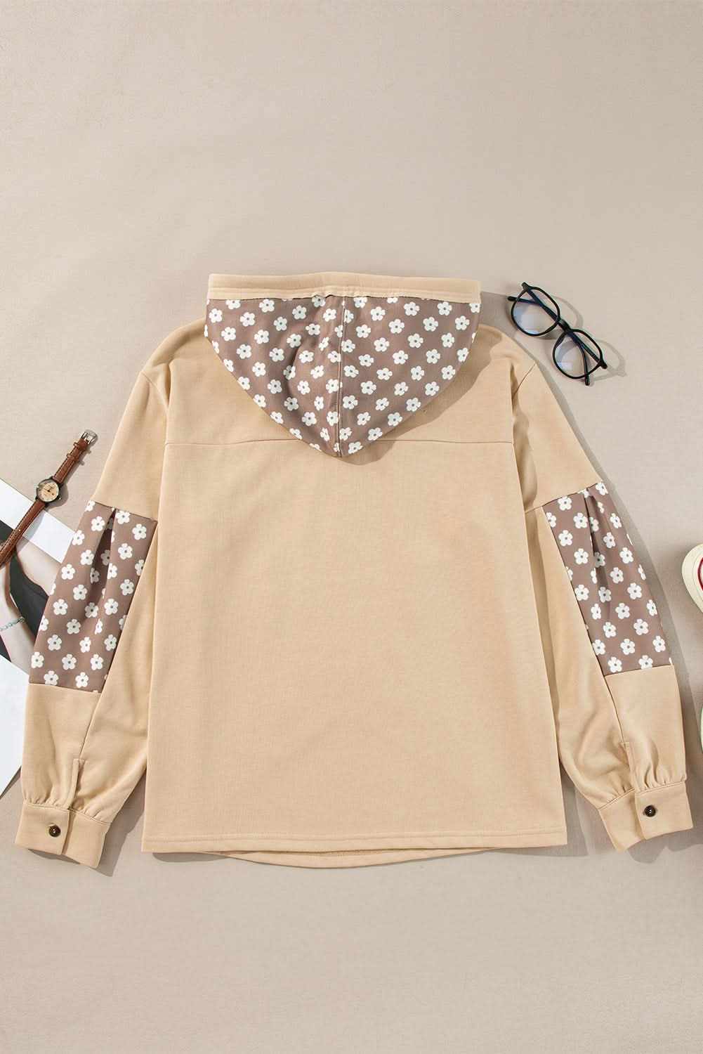 Apricot Floral Star Patch Hoodie by Love Salve