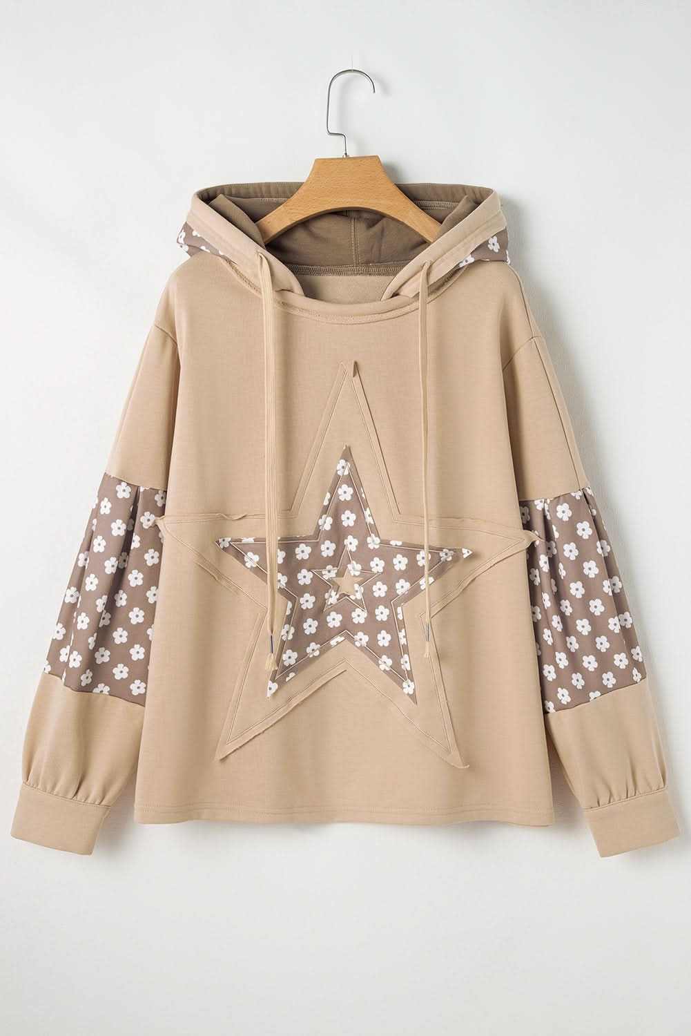 Apricot Floral Star Patch Hoodie by Love Salve