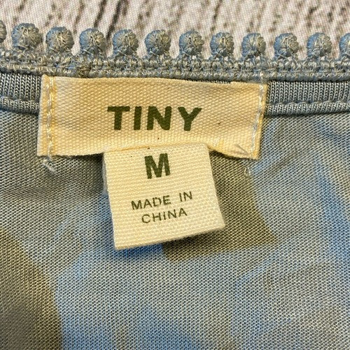 Anthropologie TINY Frances Long-Sleeve Ruffled Top Blue Embroidered Boho Floral