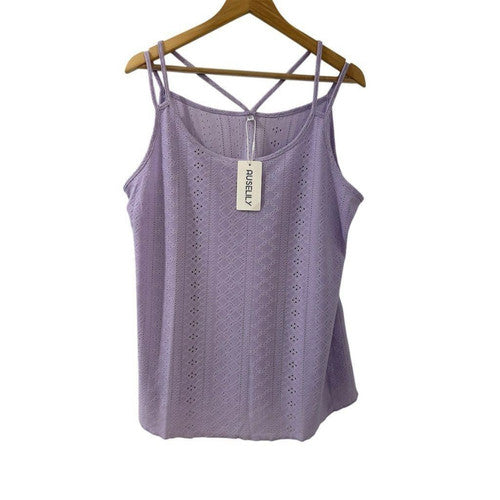 AUSELILY Women's Purple Spaghetti Strap Tank