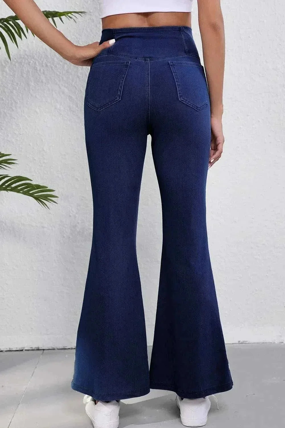 Asymmetric Waist Flare Jeans - LoveSalve by Trendsi
