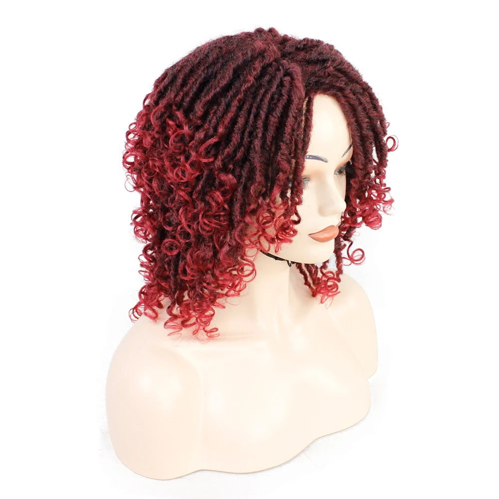 10" Short Dreadlock Wig | Afro Curly Twist | Faux Locs Braids | Heat Resistant | Black Women