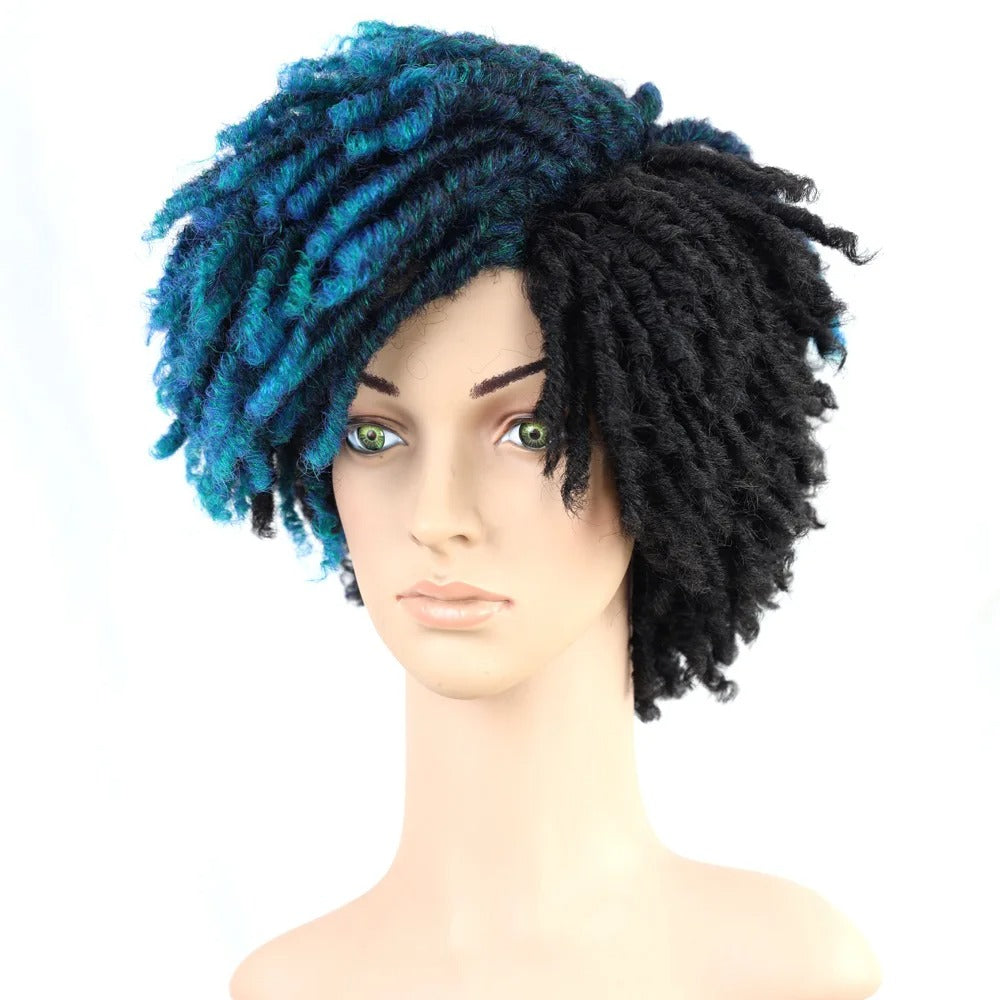 10" Short Dreadlock Wig | Afro Curly Twist | Faux Locs Braids | Heat Resistant | Black Women