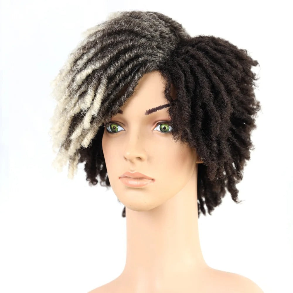 10" Short Dreadlock Wig | Afro Curly Twist | Faux Locs Braids | Heat Resistant | Black Women