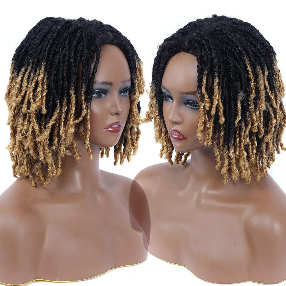 10" Short Dreadlock Wig | Afro Curly Twist | Faux Locs Braids | Heat Resistant | Black Women