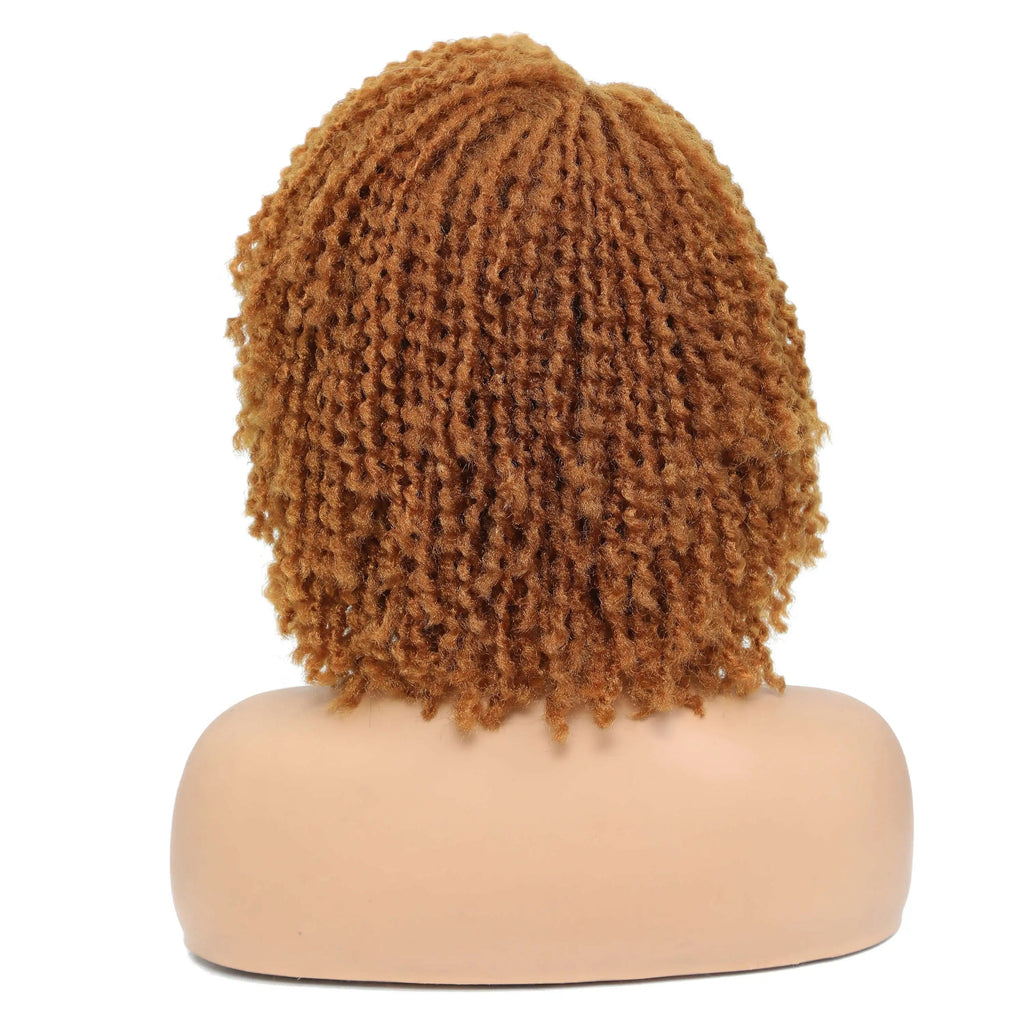 10" Short Dreadlock Wig | Afro Curly Twist | Faux Locs Braids | Heat Resistant | Black Women