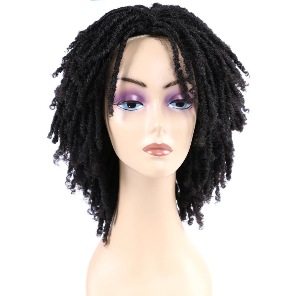 10" Short Dreadlock Wig | Afro Curly Twist | Faux Locs Braids | Heat Resistant | Black Women