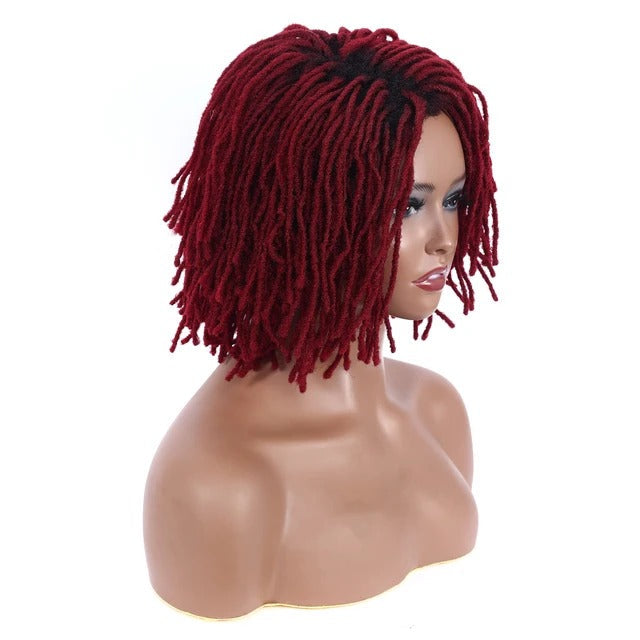 10" Short Dreadlock Wig | Afro Curly Twist | Faux Locs Braids | Heat Resistant | Black Women