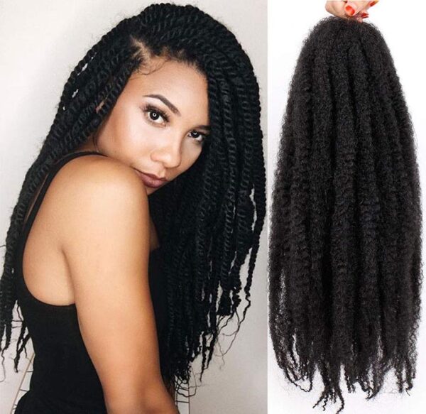 18" Marley Hair for Braids | Afro Kinky Ombre Braiding Hair | Kanekalon Extensions | 30 Strands/Pack