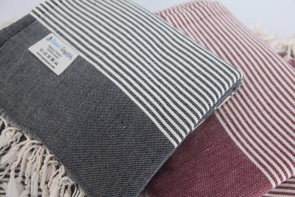 Basiclayersca Burgundy Monte Carlo Turkish Towel 40 Inch by